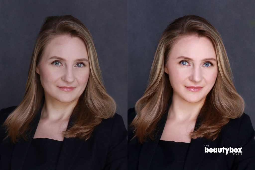 Corporate Headshot Post Processing Before After